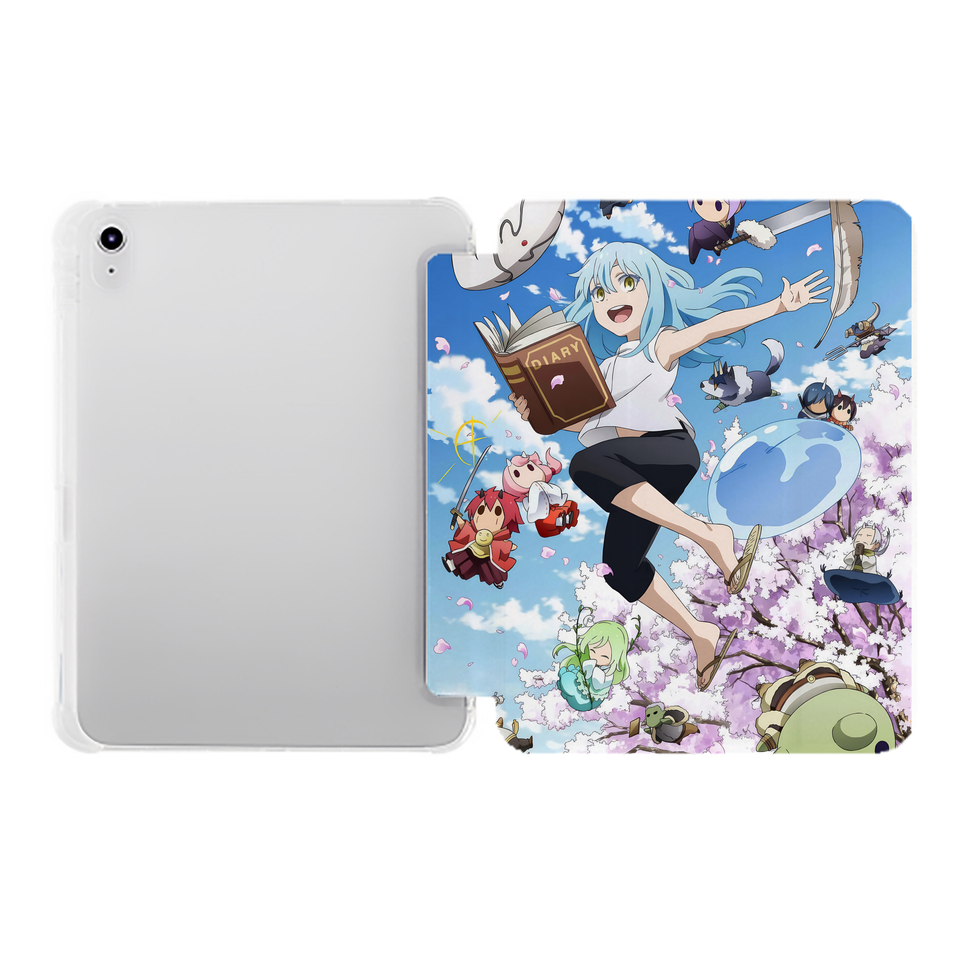 （画像用） 転スラ Regarding Reincarnated to Slime IPad ケース ペン収納付き 三つ折りスタンド PUレザー×シリコン 対応機種9.5/10.5/10.9インチ